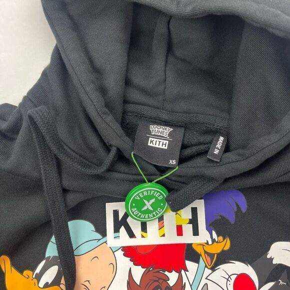 Kith x Looney‎ Tunes Merrie Melodies Hoodie Men's Size X-Small NWT Black - Picture 3 of 11